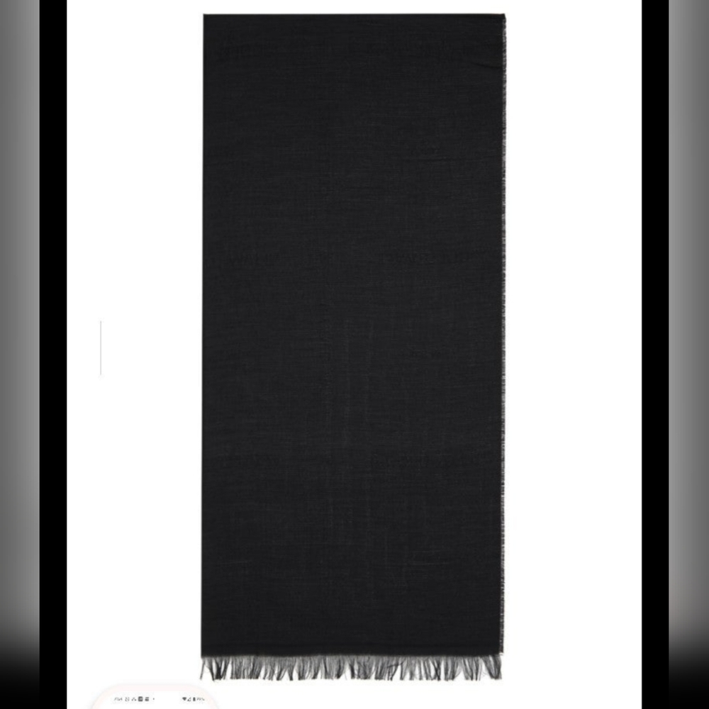Black Jacquard Monogram Scarf